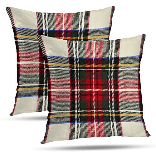 Batmerry Plaid Pillow Covers 18x18 Inch Set of 2 Scottish Tartan Red and White Wool Plaid Pattern Symmetric Square Print Double Sided Decorative Pillows Cases Throw Pillows Covers Batmerry Plaid Pillow Covers 18x18 Inch Set of 2 Scottish Tartan Red and White Wool Plaid Pattern Symmetric Square Print Double Sided Decorative Pillows Cases Throw Pillows Covers